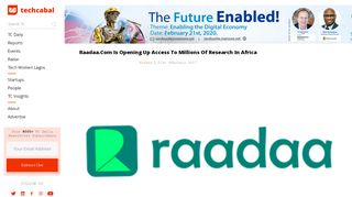 
                            4. Raadaa.Com Is Opening Up Access To Millions Of Research In Africa ...