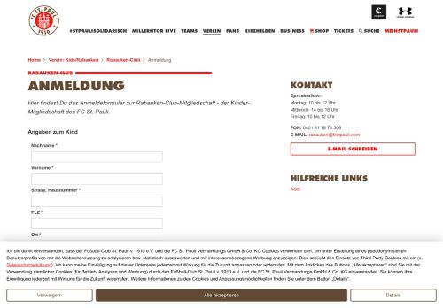 
                            6. Rabauken-Club - Mitgliedschaft und Anmeldung FC St. Pauli - FC St ...