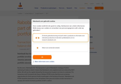 
                            12. Rabobank transfers risk on part of its commercial credit portfolio