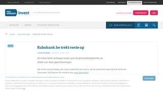 
                            4. Rabobank.be trekt rente op - Test Aankoop