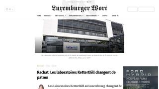 
                            12. Rachat: Les laboratoires Ketterthill changent de patron - Wort.lu