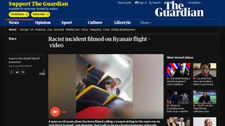 
                            11. Racist incident filmed on Ryanair flight – video | World news | The ...