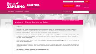 
                            10. radbag.de - Originelle Geschenke und Gadgets - Bonuszahlung.net