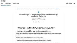 
                            8. Radeon Vega 11 integrated graphics can't find e... | Community