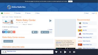 
                            13. Rádio Baby Center Listen Live - Fortaleza, Brazil | Online Radio Box