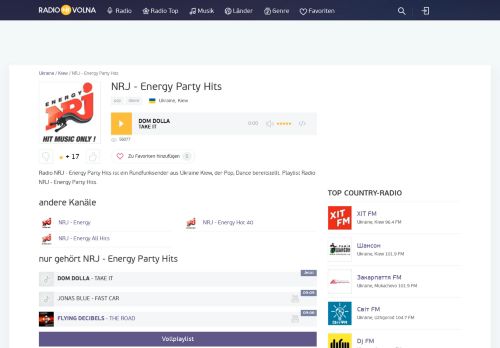 
                            9. Radio NRJ - Energy Party Hits / Ukraine Kiew - Online-Radio, Playliste ...