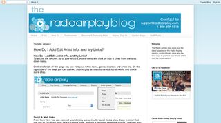 
                            8. RadioAirplay.com: How Do I Add/Edit Artist Info. and My Links?