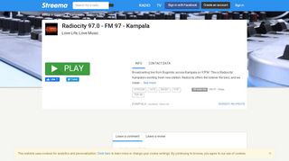 
                            6. Radiocity 97.0 - FM 97 - Kampala - Listen Online - Streema