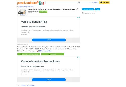 
                            6. Radiomovil Dipsa, S.A. De C.V. - Telcel en Pachuca de Soto: teléfono ...