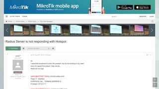 
                            1. Radius Server is not responding with Hotspot - MikroTik