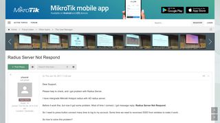 
                            8. Radius Server Not Respond - MikroTik