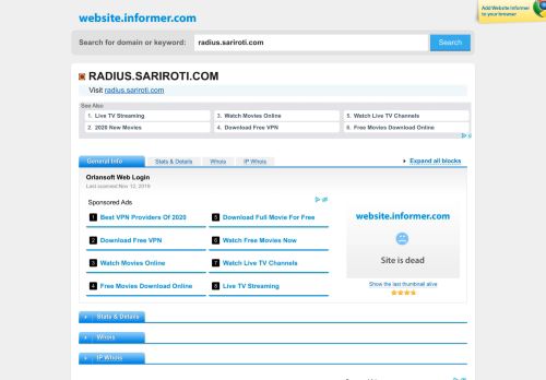 
                            12. radius.sariroti.com at WI. Orlansoft Web Login - Website Informer