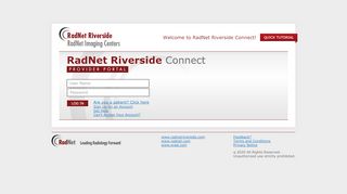 
                            9. RadNet Riverside Connect - Login - My Radiology Portal