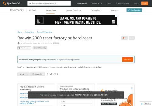 
                            10. Radwin 2000 reset factory or hard reset - Networking - Spiceworks ...