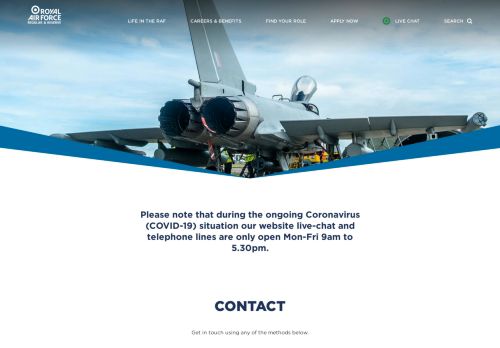 
                            7. RAF Recruitment | Contact | Royal Air Force