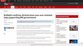 
                            12. Rafidah confirms AirAsia boss was arm-twisted into supporting BN ...