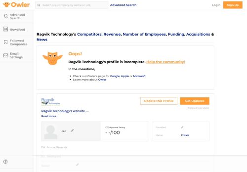 
                            12. Ragvik Technology Competitors, Revenue and Employees - Owler ...