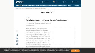 
                            10. Rahel Varnhagen - Die geistreichste Frau Europas - WELT