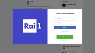 
                            5. Rai1 - RAI REPLAY I programmi RAI dell'ultima settimana... | Facebook