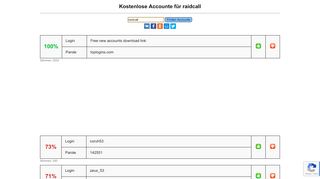 
                            7. raidcall - kostenlose Accounte, Parolen und Logine