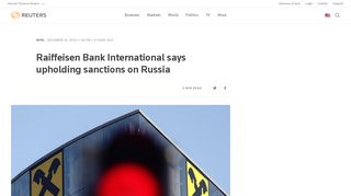 
                            10. Raiffeisen Bank International says upholding sanctions on Russia ...