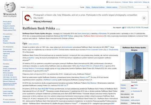 
                            13. Raiffeisen Bank Polska – Wikipedia, wolna encyklopedia