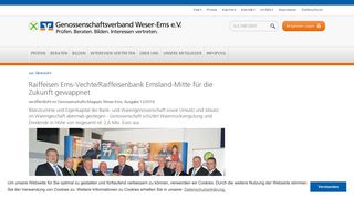 
                            11. Raiffeisen Ems-Vechte/Raiffeisenbank Emsland-Mitte für die Zukunft ...