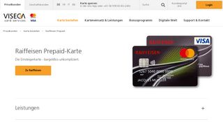 
                            8. Raiffeisen Prepaid Kreditkarte | Viseca Card Services