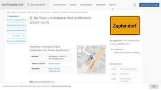 
                            11. Raiffeisen-Volksbank Bad Staffelstein in Zapfendorf: BIC für ...