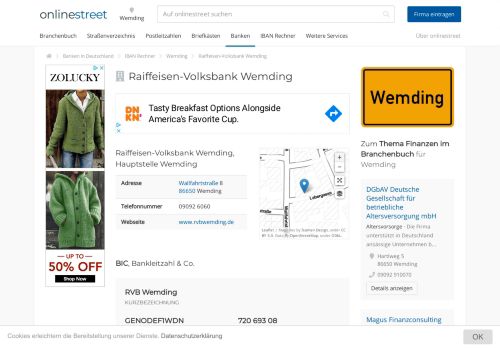 
                            12. Raiffeisen-Volksbank Wemding: BIC für Bankleitzahl 72069308