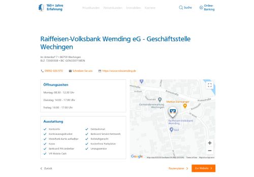 
                            9. Raiffeisen-Volksbank Wemding eG - Geschäftsstelle Wechingen,Im ...