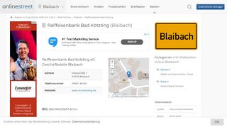 
                            12. Raiffeisenbank Bad Kötzting in Blaibach: BIC für Bankleitzahl 75069081