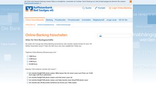 
                            4. Raiffeisenbank Bad Saulgau eG Online-Banking freischalten