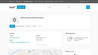 
                            7. Raiffeisenbank Belalp-Simplon in Glis - Adresse & Öffnungszeiten ...