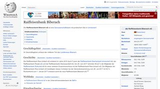 
                            8. Raiffeisenbank Biberach – Wikipedia