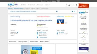 
                            13. ▷ Raiffeisenbank Burgebrach-Stegaurach eG Geschäftsstelle | Tel ...