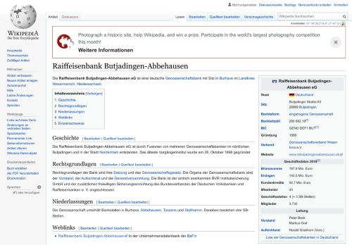 
                            11. Raiffeisenbank Butjadingen-Abbehausen – Wikipedia