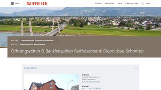 
                            2. Raiffeisenbank Diepoldsau-Schmitter: Öffnungszeiten & Bankleitzahlen