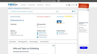 
                            13. Raiffeisenbank eG | Tel. (03861) 5555... - Bewertung - 11880.com