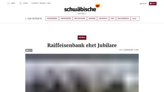 
                            10. Raiffeisenbank ehrt Jubilare - Schwäbische - Schwäbische Zeitung