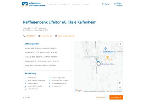 
                            6. Raiffeisenbank Eifeltor eG Filiale Kaifenheim,Hochstraße 19 ...
