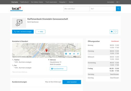 
                            8. Raiffeisenbank Einsiedeln Genossenschaft in Einsiedeln - Adresse ...