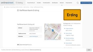 
                            9. Raiffeisenbank Erding: BIC für Bankleitzahl 70169356 - Onlinestreet