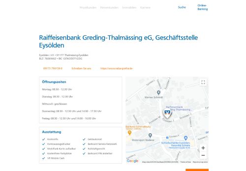 
                            9. Raiffeisenbank Greding-Thalmässing eG, Geschäftsstelle Eysölden ...