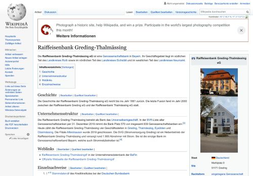 
                            10. Raiffeisenbank Greding-Thalmässing – Wikipedia