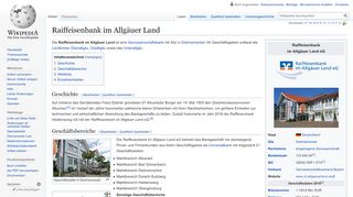 
                            11. Raiffeisenbank im Allgäuer Land – Wikipedia