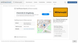 
                            13. Raiffeisenbank in Mittenwald: BIC für Bankleitzahl 70169459
