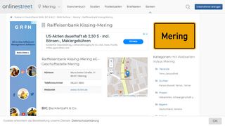 
                            8. Raiffeisenbank Kissing-Mering: BIC für Bankleitzahl 72069155