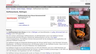 
                            8. Raiffeisenbank, Mellingen - schweizer banken info