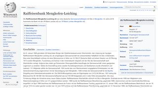 
                            7. Raiffeisenbank Mengkofen-Loiching – Wikipedia